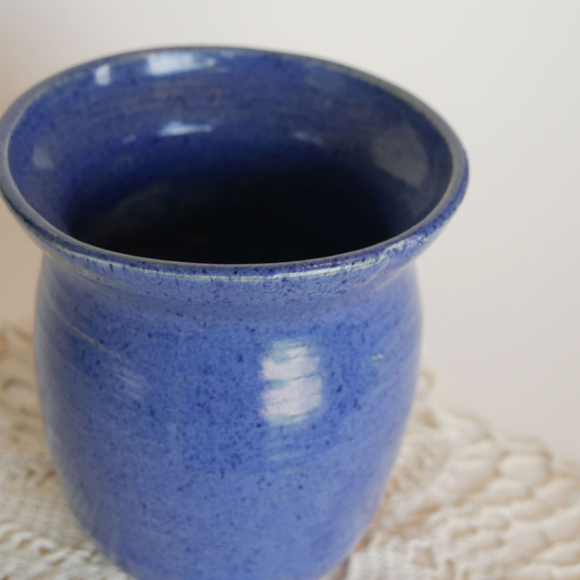 Speckled Cobalt Blue Pottery Vase Blue Farmhouse Pottery Blue Coastal Pottery Cobalt Blue Pottery