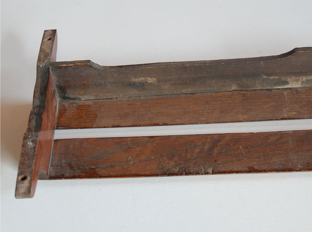 Vintage Wooden Church Pew Hymnal Holder, Primitive Wall Decor, Vintage Wood Dish Holder, Vintage Wood Wall Shelf, Primitive Wall Shelf