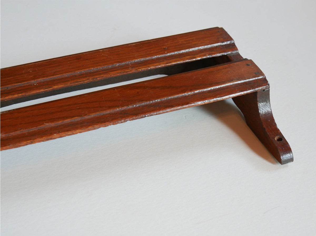 Vintage Wooden Church Pew Hymnal Holder, Primitive Wall Decor, Vintage Wood Dish Holder, Vintage Wood Wall Shelf, Primitive Wall Shelf