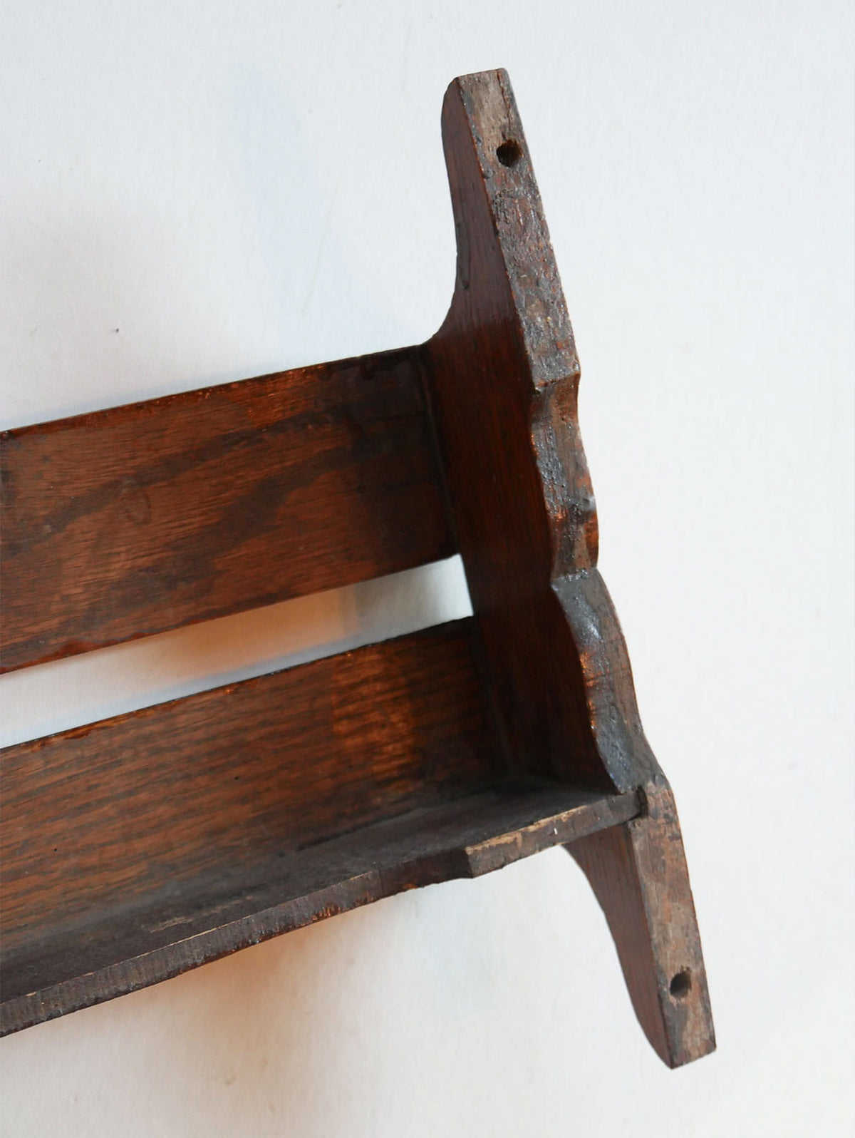 Vintage Wooden Church Pew Hymnal Holder, Primitive Wall Decor, Vintage Wood Dish Holder, Vintage Wood Wall Shelf, Primitive Wall Shelf