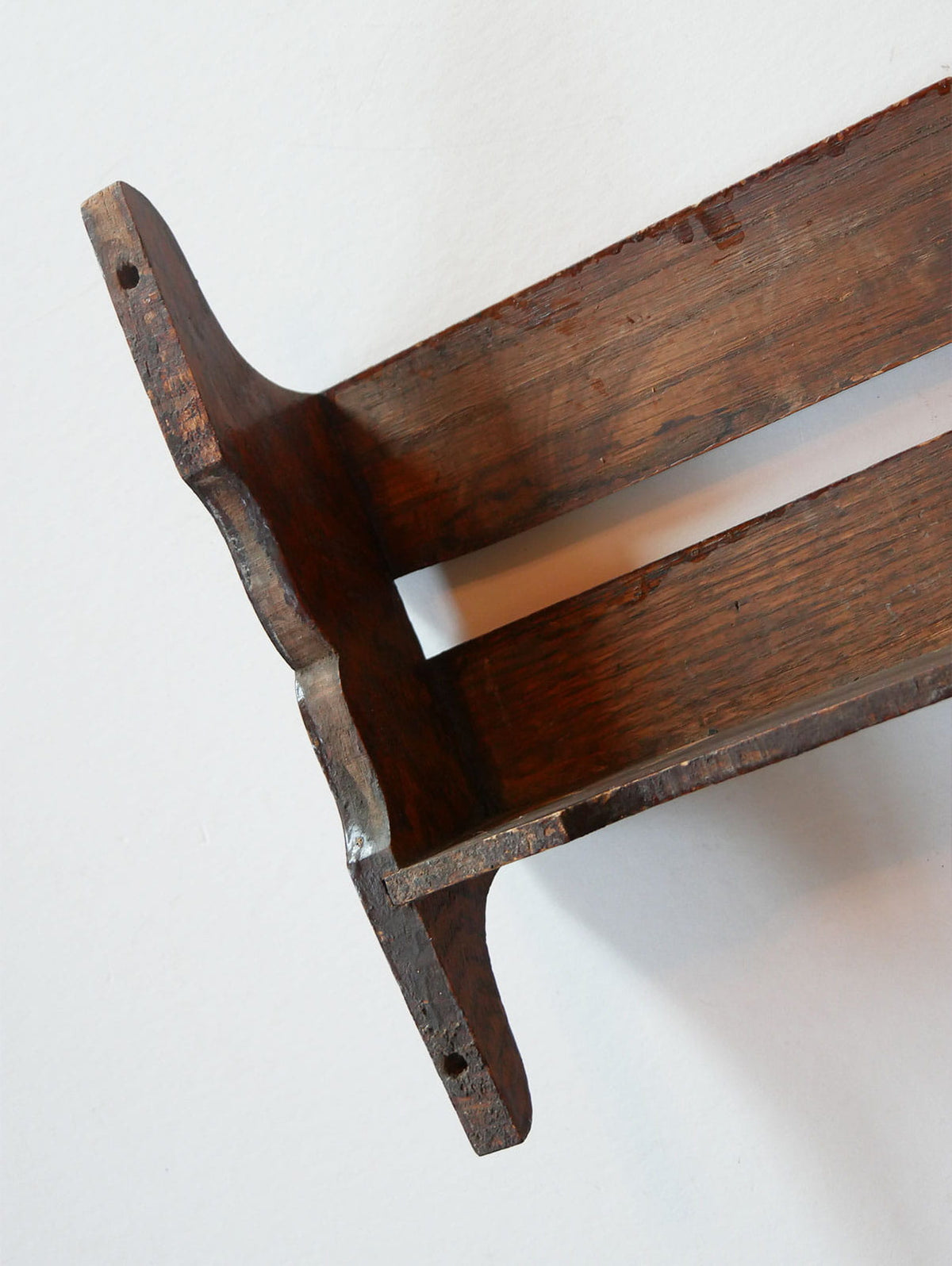 Vintage Wooden Church Pew Hymnal Holder, Primitive Wall Decor, Vintage Wood Dish Holder, Vintage Wood Wall Shelf, Primitive Wall Shelf