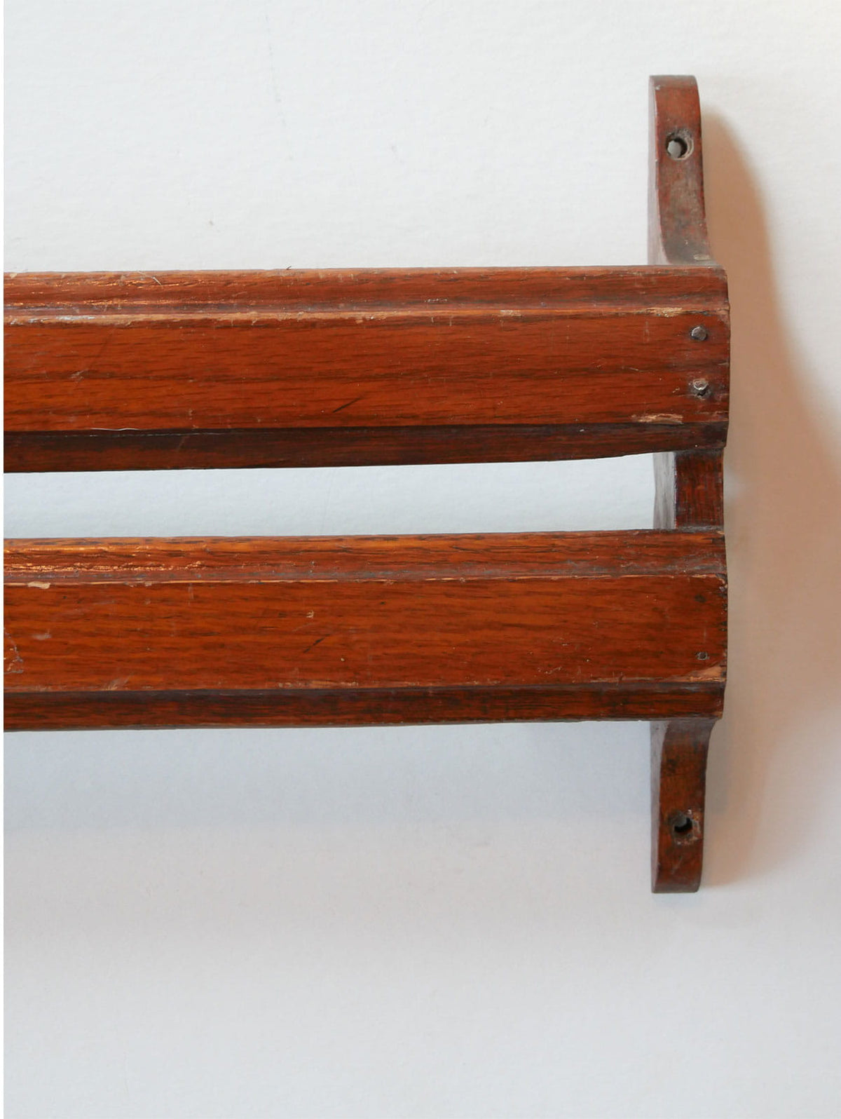 Vintage Wooden Church Pew Hymnal Holder, Primitive Wall Decor, Vintage Wood Dish Holder, Vintage Wood Wall Shelf, Primitive Wall Shelf