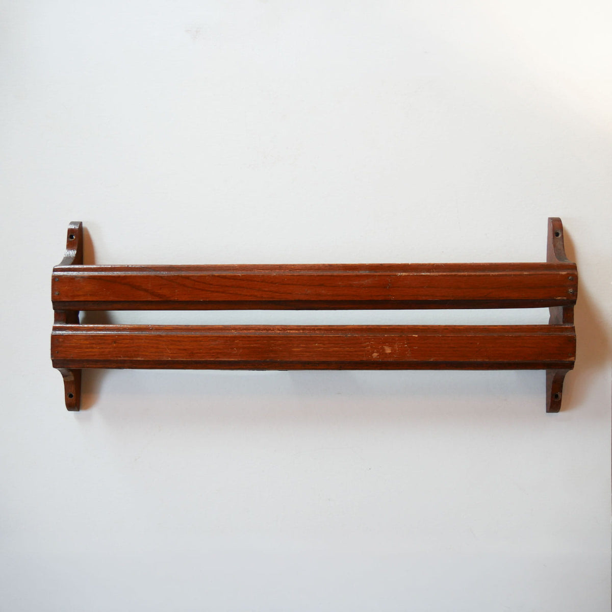Vintage Wooden Church Pew Hymnal Holder, Primitive Wall Decor, Vintage Wood Dish Holder, Vintage Wood Wall Shelf, Primitive Wall Shelf