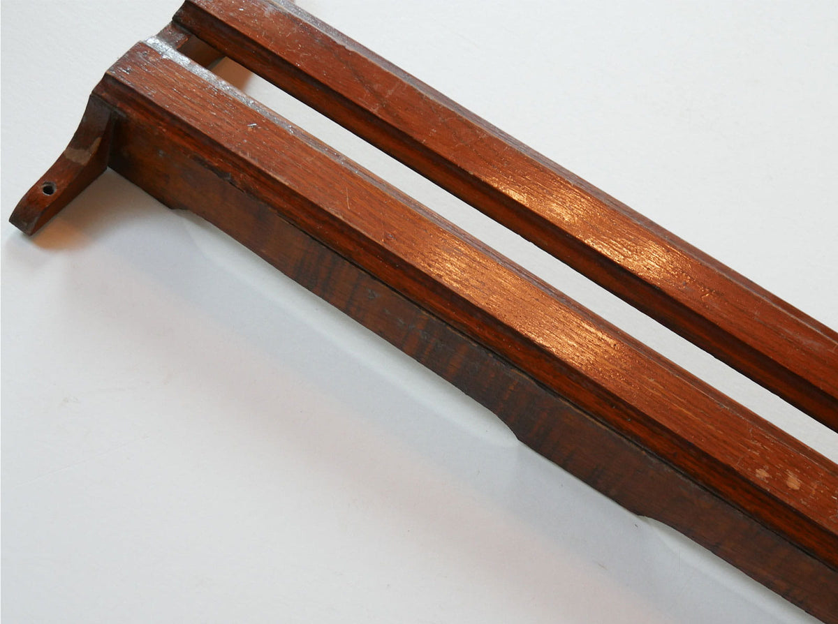 Vintage Wooden Church Pew Hymnal Holder, Primitive Wall Decor, Vintage Wood Dish Holder, Vintage Wood Wall Shelf, Primitive Wall Shelf