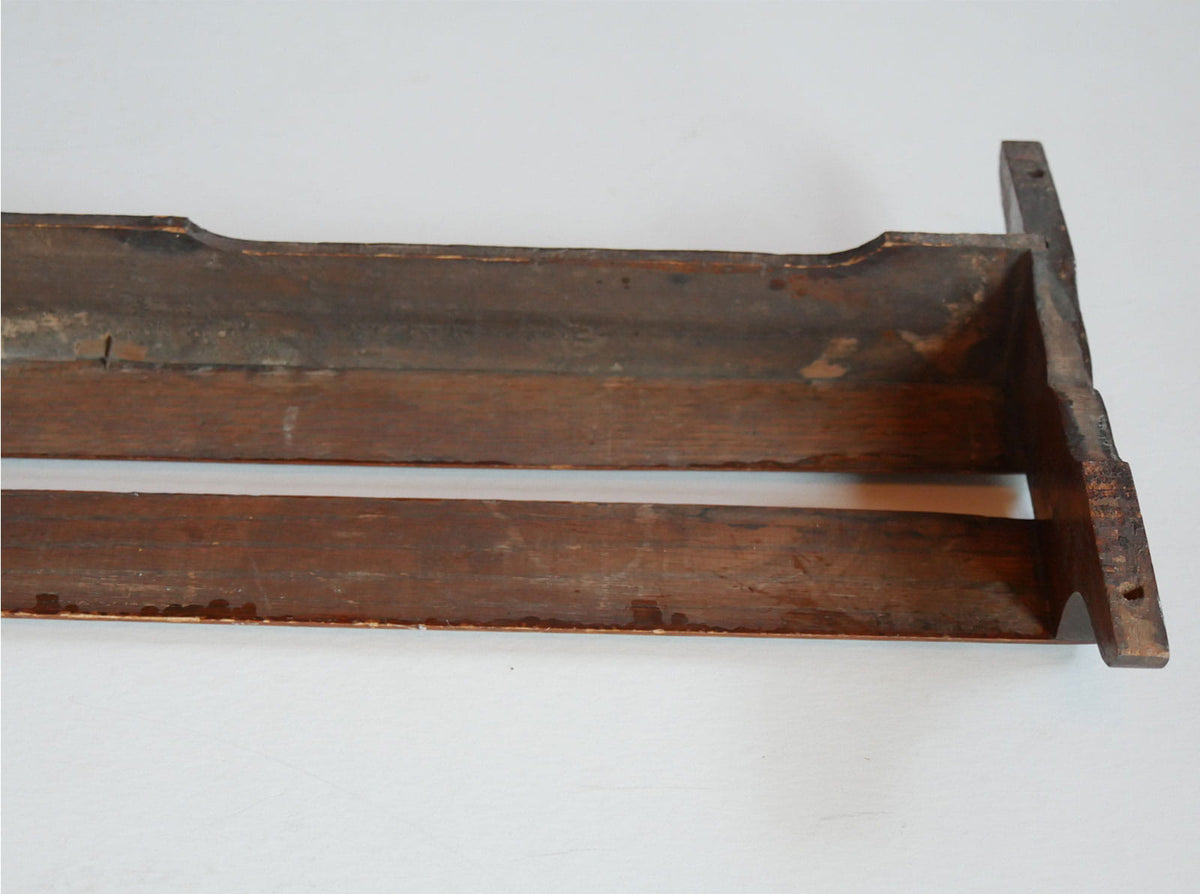 Vintage Wooden Church Pew Hymnal Holder, Primitive Wall Decor, Vintage Wood Dish Holder, Vintage Wood Wall Shelf, Primitive Wall Shelf