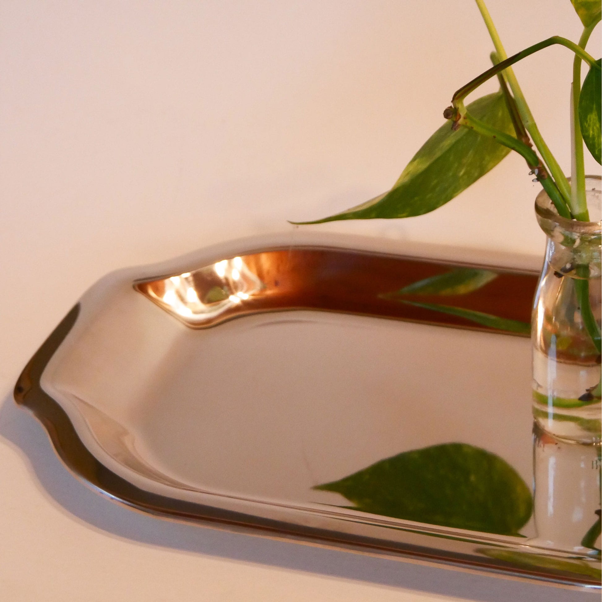 Vintage Set of 3 Stainless Steel Serving Trays, Stainless Steel Trays, Silver Trays, Vintage Silver Trays