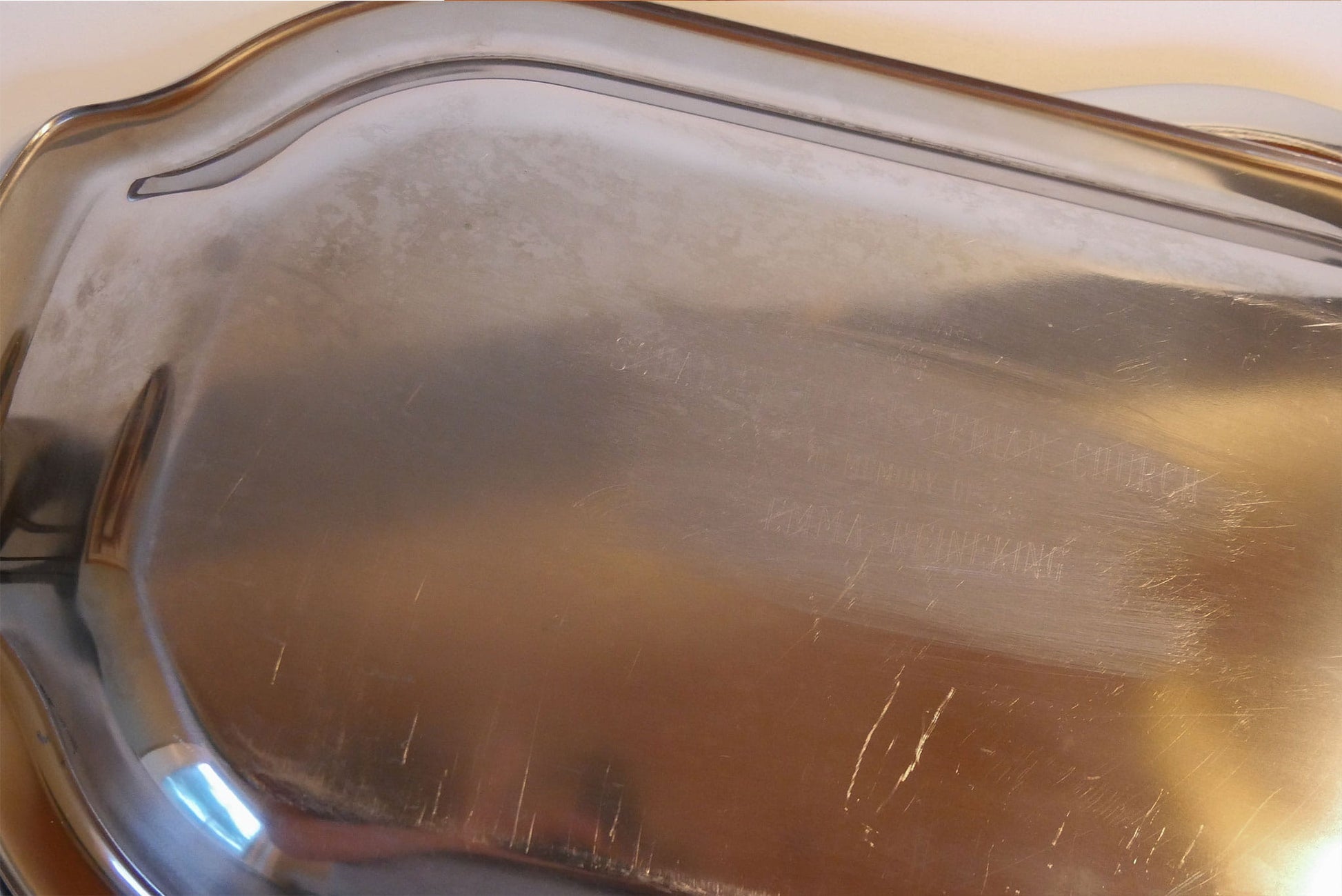Vintage Set of 3 Stainless Steel Serving Trays, Stainless Steel Trays, Silver Trays, Vintage Silver Trays