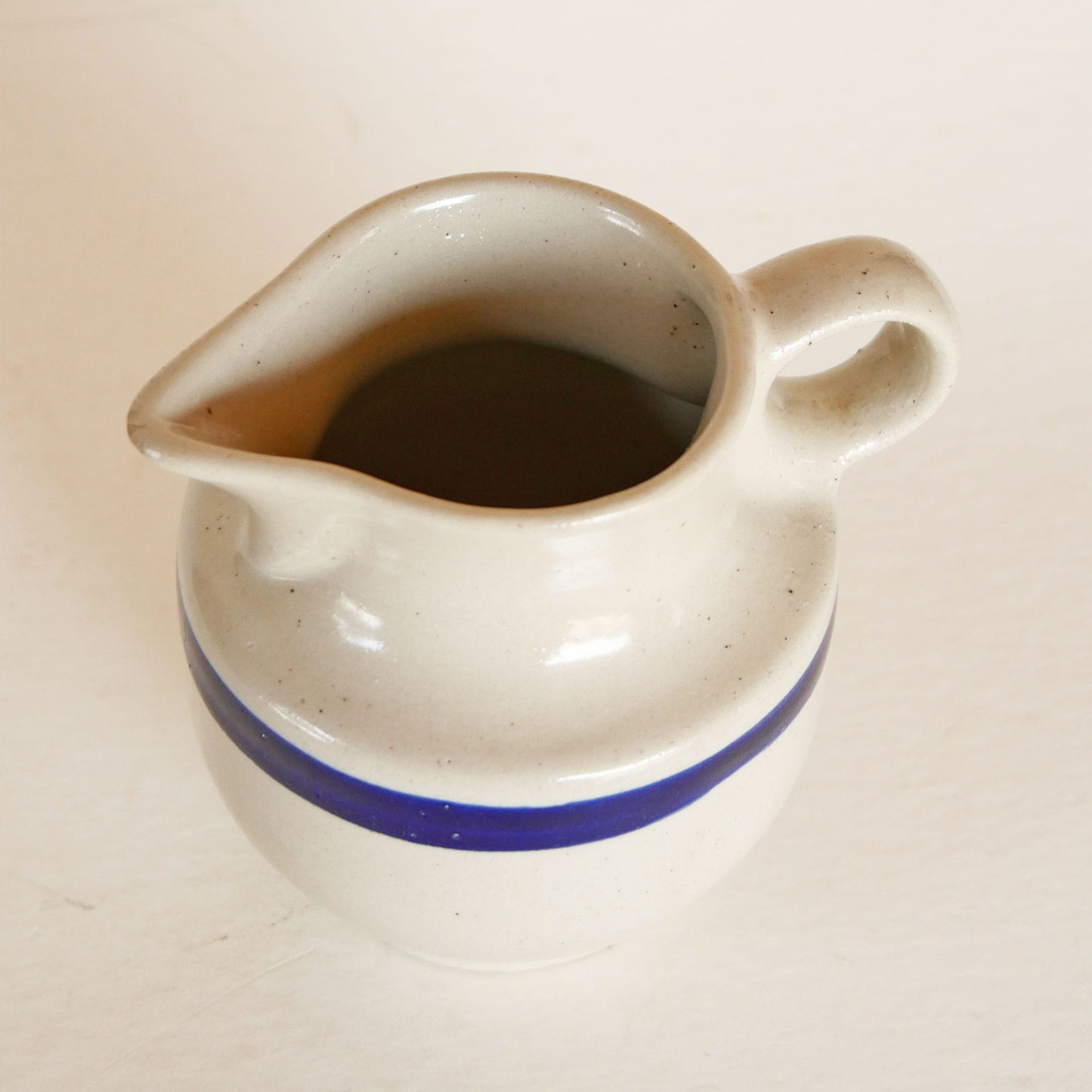 Vintage Blue Striped Stoneware Creamer, Vintage Creamer Stoneware, Vintage Farmhouse Creamer, Vintage Cermanic Creamer