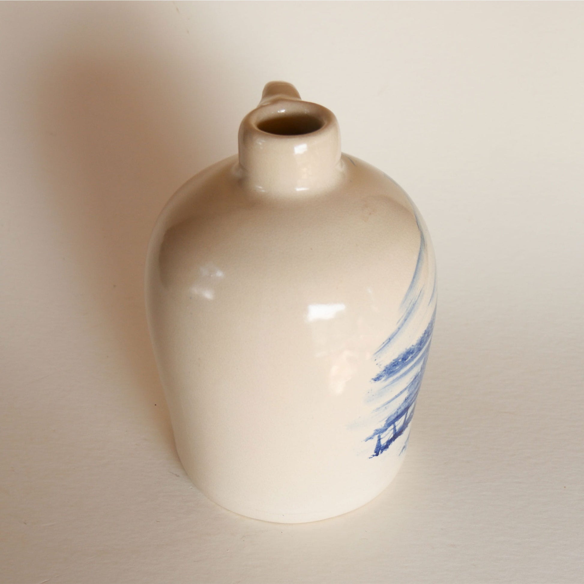 Vintage Stoneware Jug, Blue Barn Scene, Vintage Farmhouse Stoneware Jug, Vintage Farmhouse Stoneware, Vintage Barn Scene Stoneware