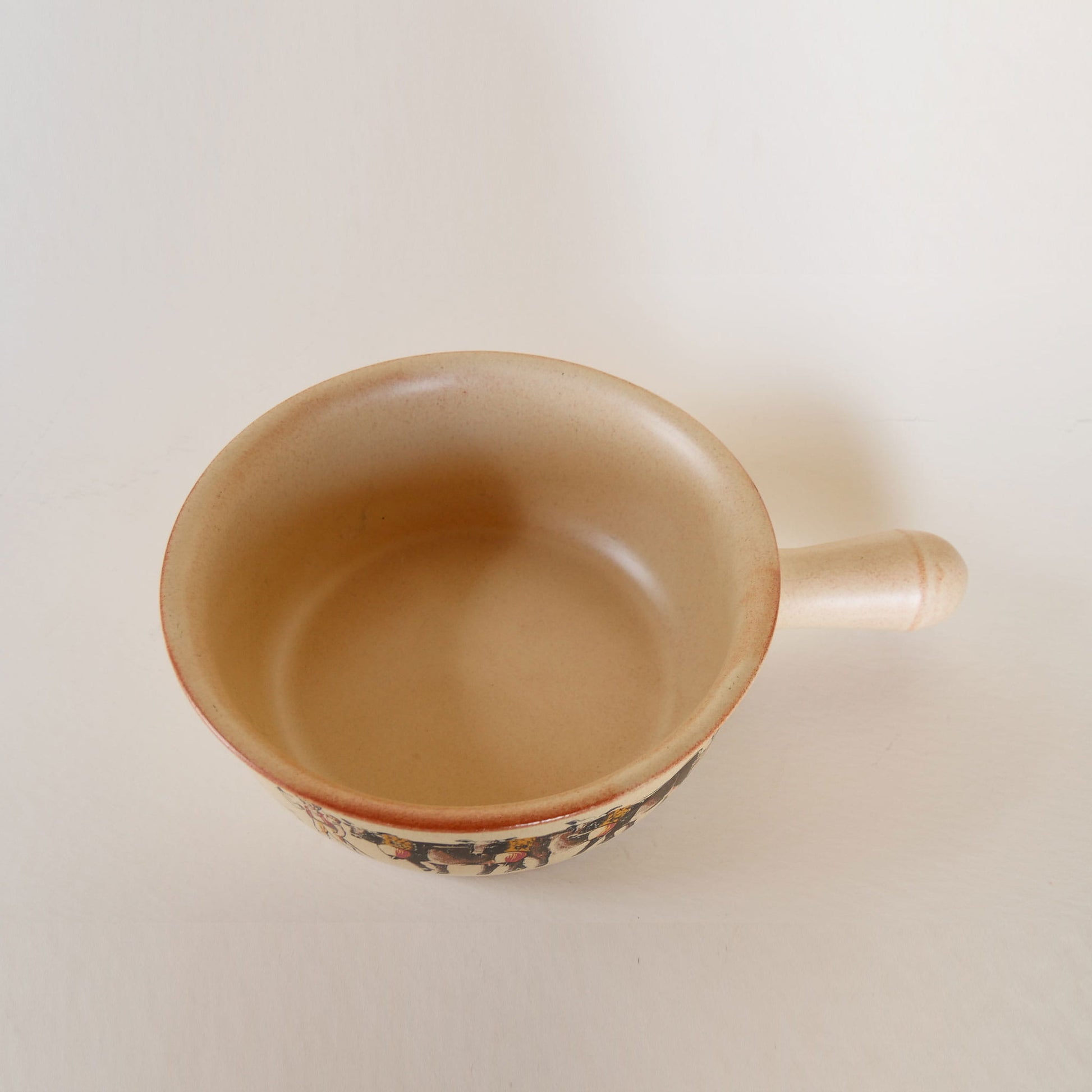 Vintage Swiss Fondue Pot with Alpine Cow & Herdsman, European Farmhouse DEcor, European Farmhouse Pottery, European Farmhouse Kitchen, Vintage Swiss Pottery