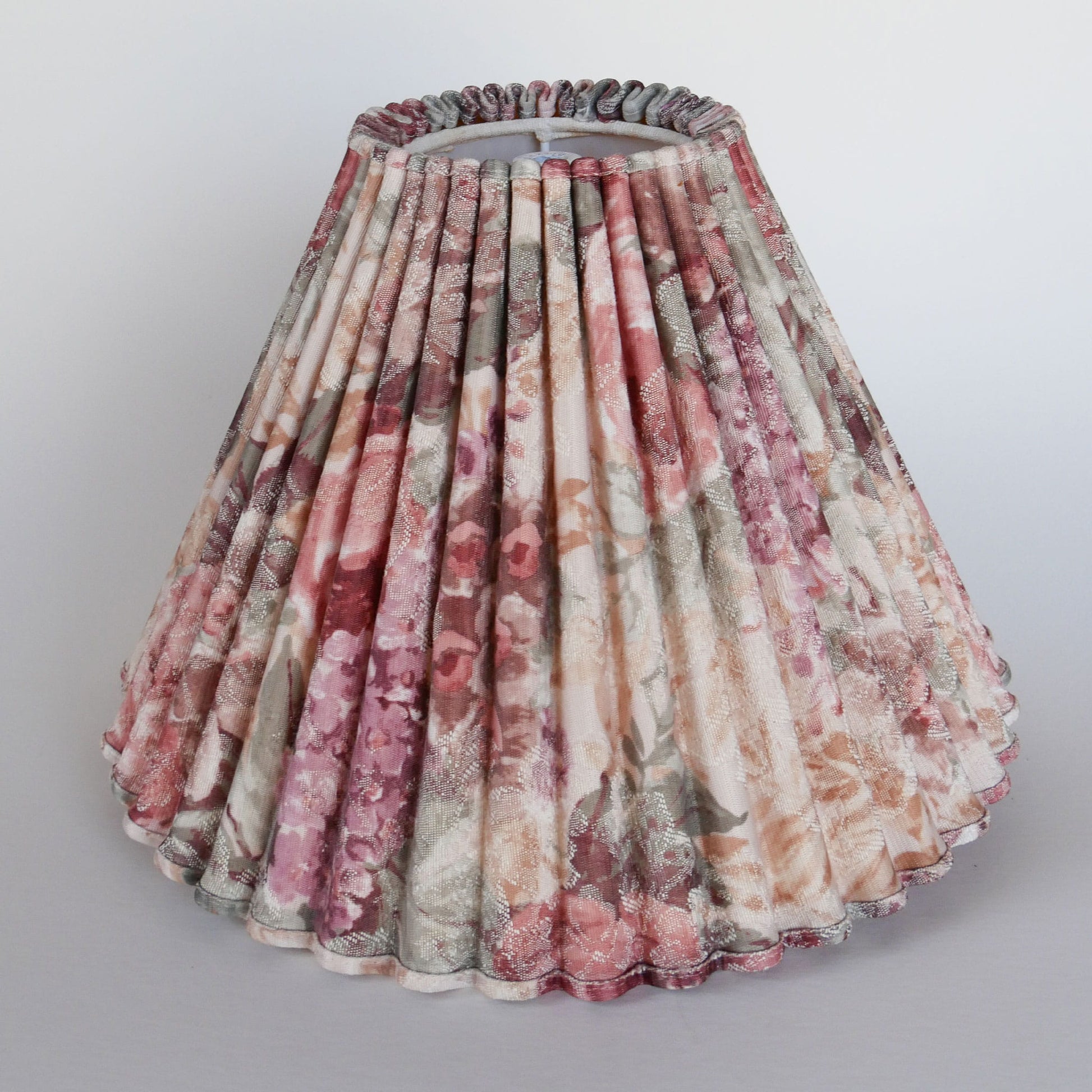Vintage Croscill Home Cotswold Lampshade with Pleated Floral Fabric, Vintage Floral Lamp Shade, Cottagecore Lamp Shade, Vintage Cottage Lamp Shade, Vintage COttagecore Lighting, Vintage Floral Lighting, Vintage Lighting, Vintage Cottage Lighting, Vintage Home Decor, VIntage Tapestry Floral Lampshade