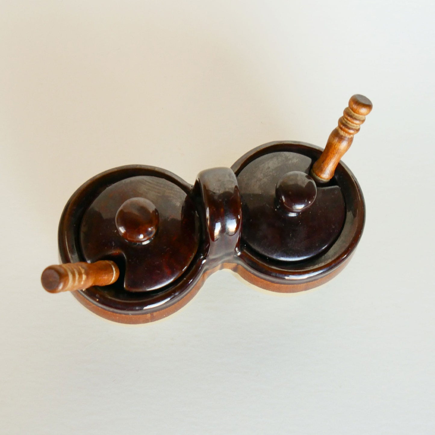 Vintage Two-Tone Stoneware Double Condiment Dish, Vintage Conditment Dish, Vintage Stoneware Condiment Dish, Vintage Condiment Stoneware, Vintage Jam Jelly Stoneware, Vintage Farmhouse Stoneware, Vintage Home Decor