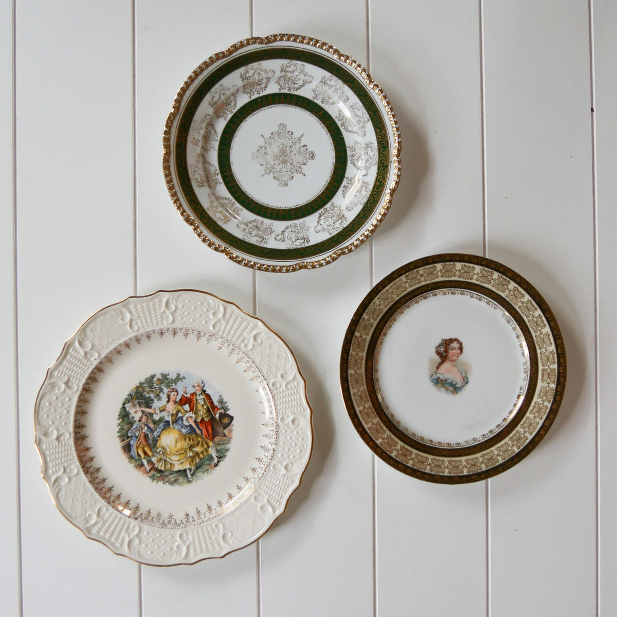 Vintage Victorian Woman Plate Collection, Victorian Plate Wall, Vintage Victorian Decor, Vintage Victorian Wall Decor, Vintage Colonial Plates, Vintage Colonial Wall Decor, Cottagecore Plate Wall