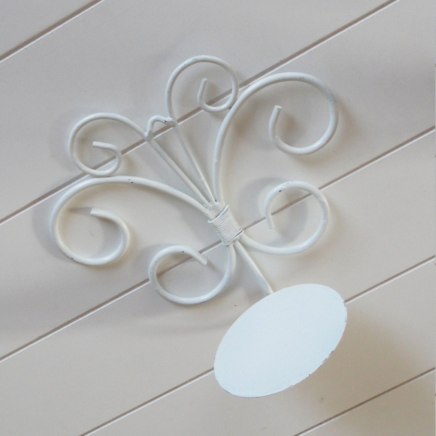 Vintage White Metal Wall Sconce