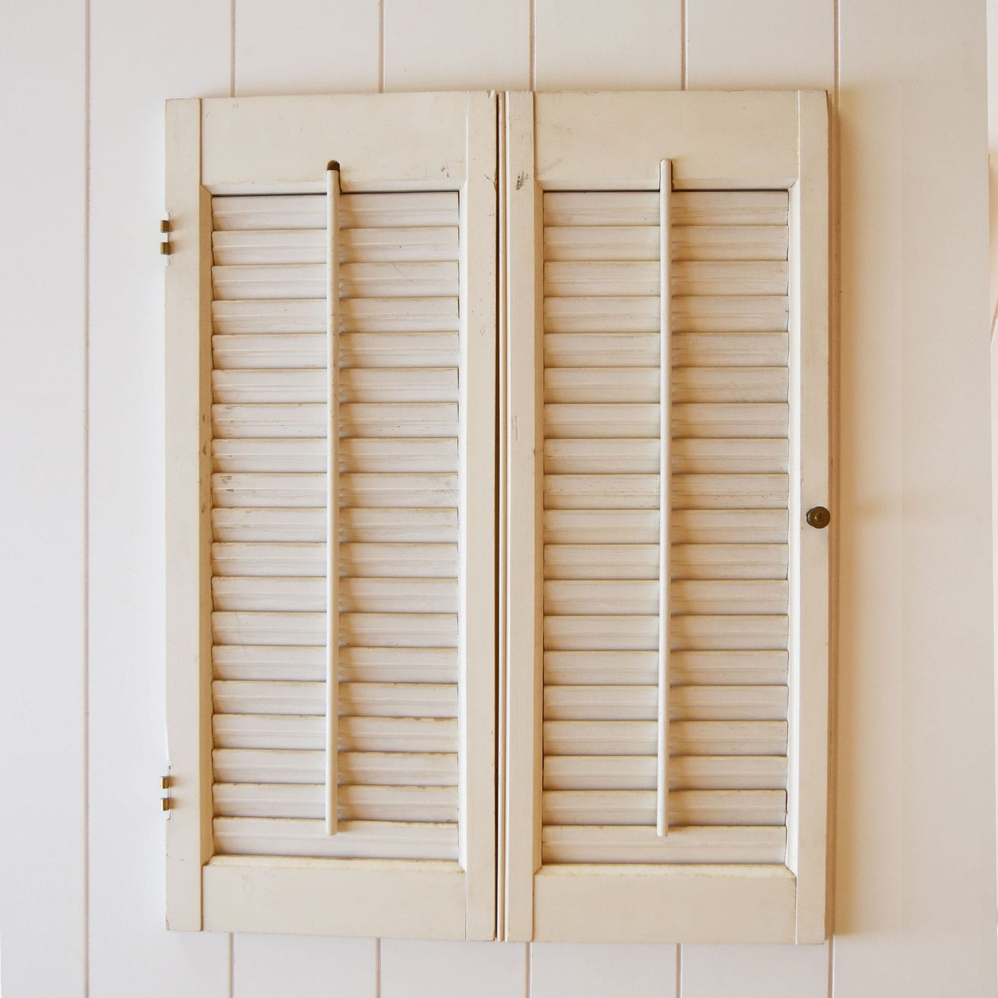 Vintage White Wood Shutters, Farmhouse Shutter Decor, Vintage Shutters, Vintage white Shutters, Cottage Shutters, Vintage Cottage Wall Decor, Vintage Farmhouse Wall Decor, White Wood Shutters