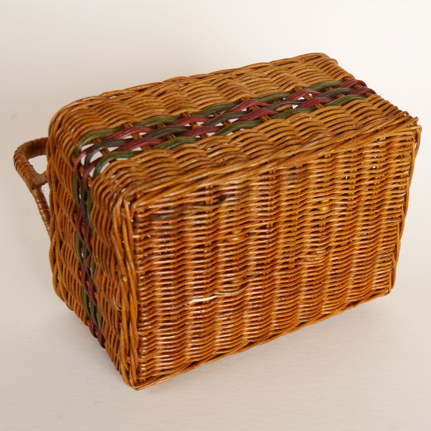 Vintage Dark Rattan Wicker Utensil Caddy, Vintage Wicker Caddy, Vintage Utensil Caddy, Vintage Wicker Utensil Holder, Vintage Wicker Decor, Vintage Home Decor