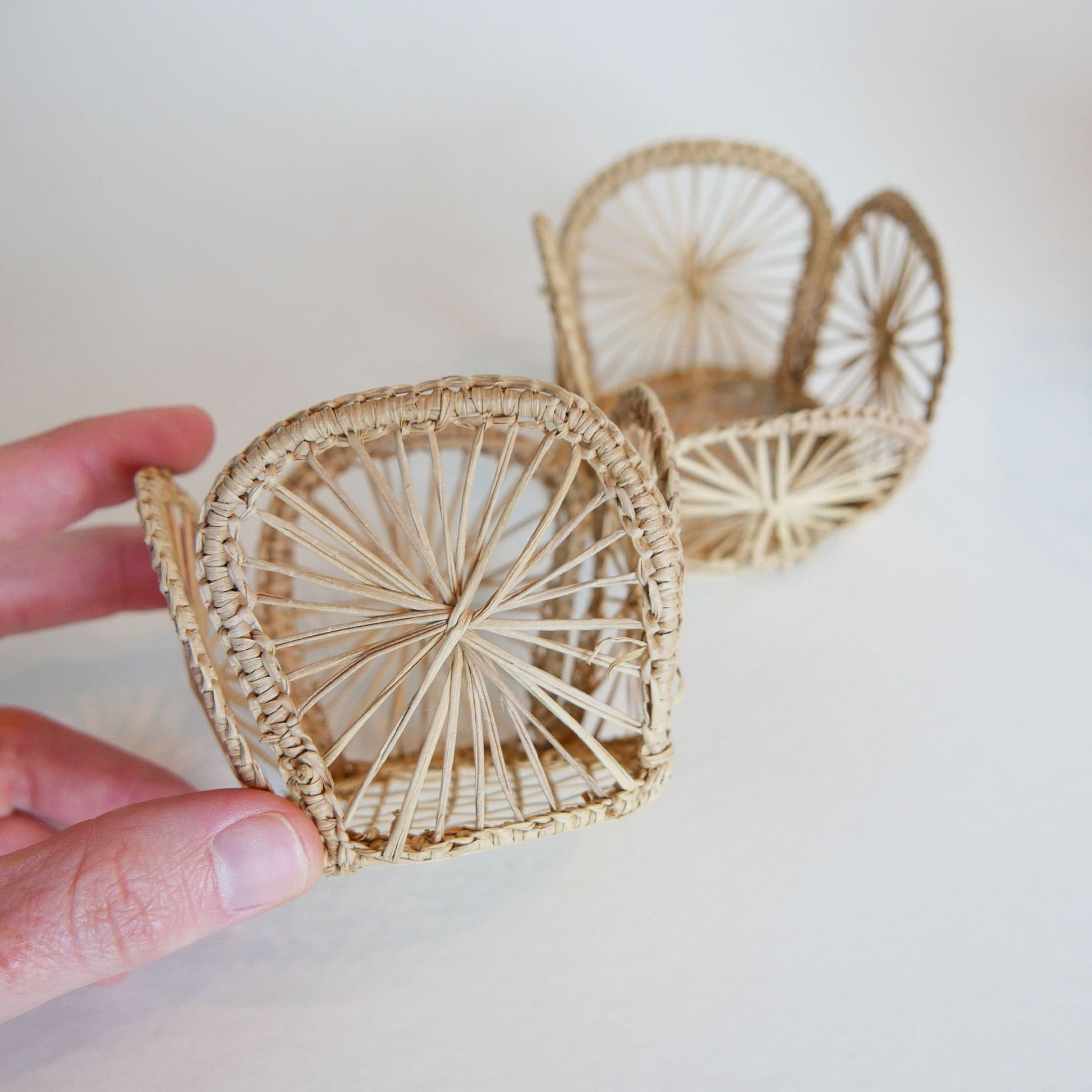 Set of Vintage Wicker Cup Holders, Vintage Wicker Glass Holders MCM Vintage Dining Decor Vintage Midcentury Modern Decor MCM Wicker Decor