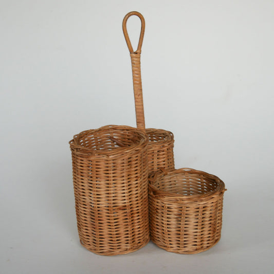 Vintage Wicker Caddy, Vintage Wicker Planter