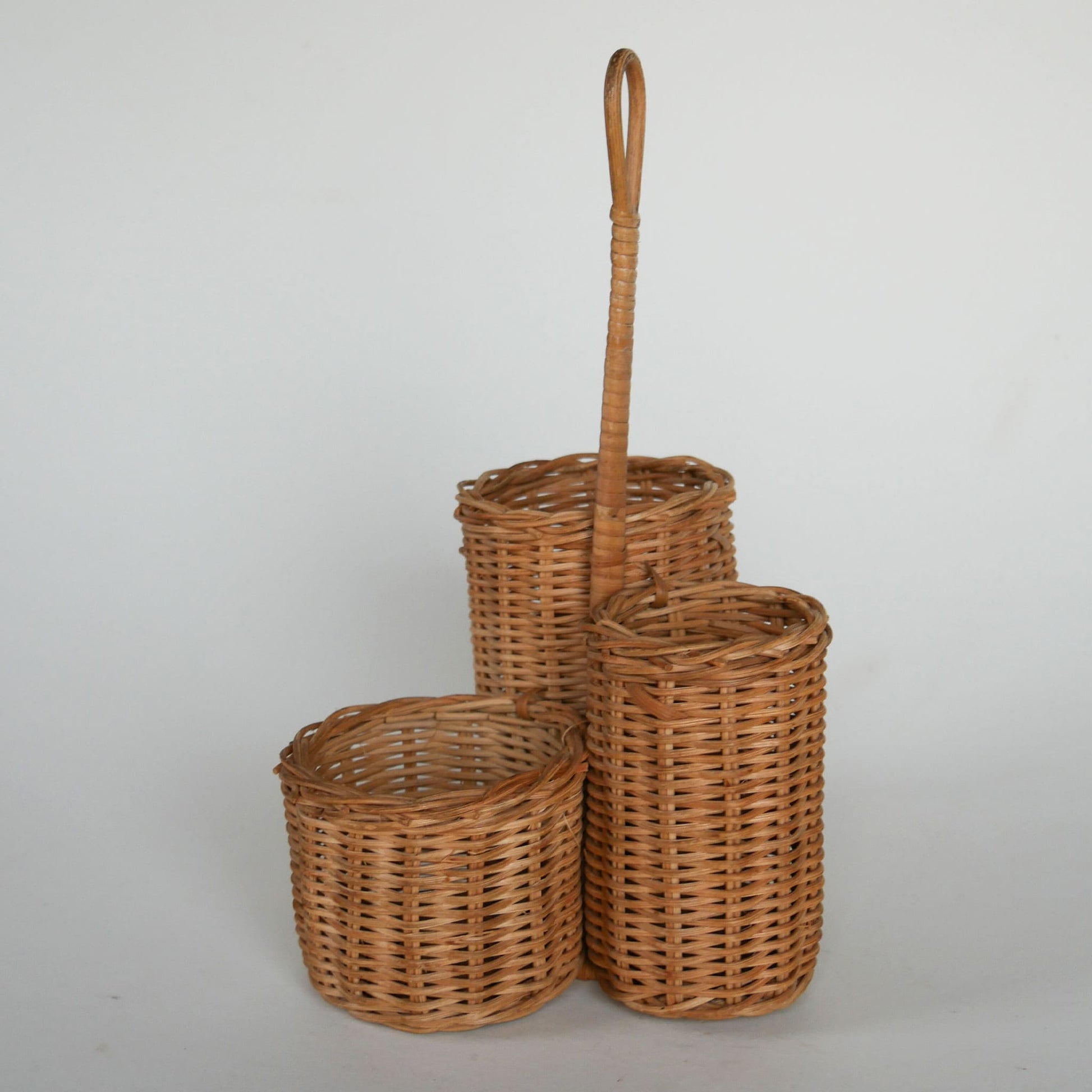 Vintage Wicker Caddy, Vintage Wicker Planter