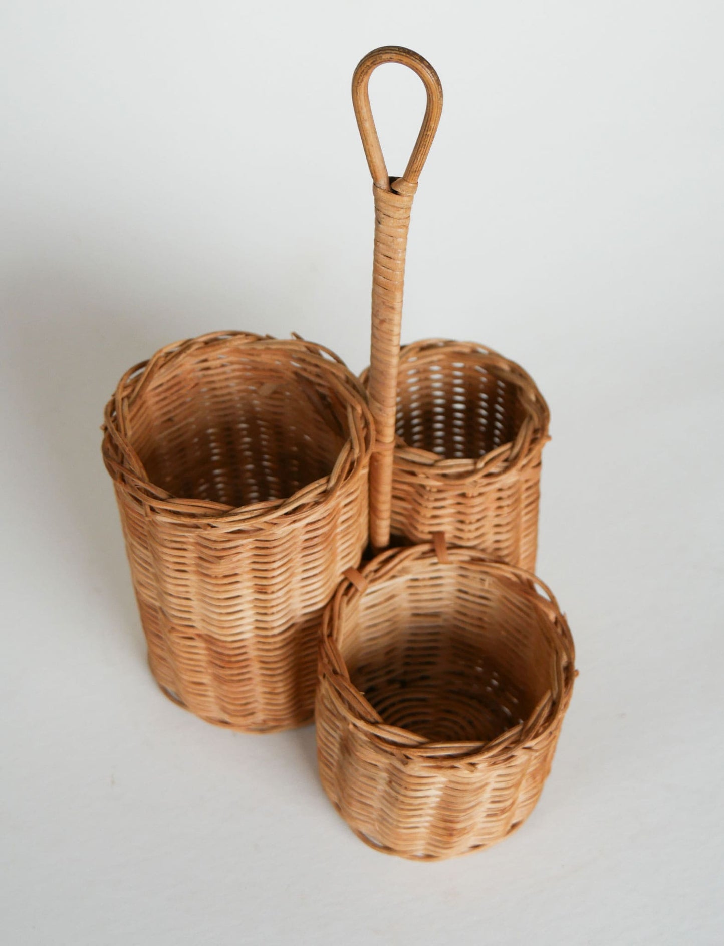 Vintage Wicker Caddy, Vintage Wicker Planter