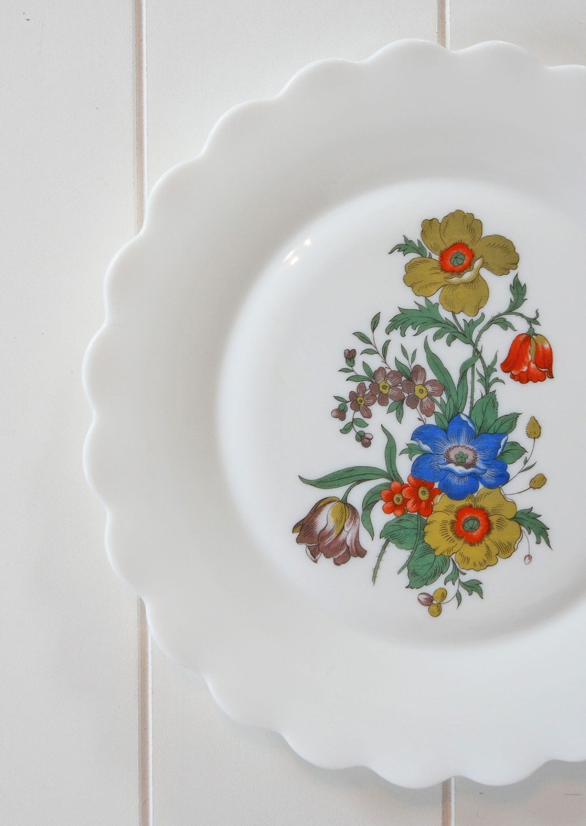 Vintage Wildflower Decorative Plate with Scalloped Edge – Thrifted ...