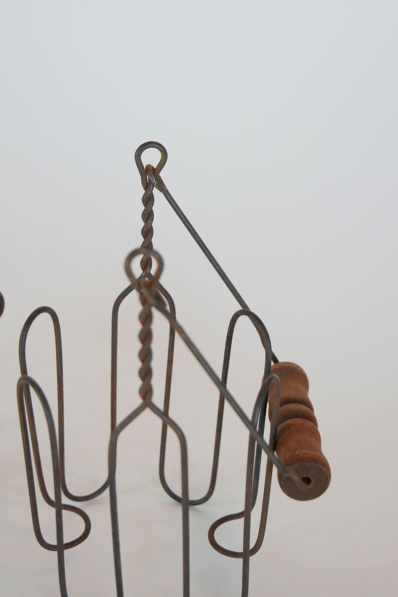 Vintage Wire Jar Holder with Wood Handle, Each Sold Separately