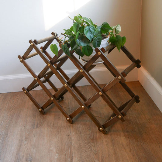 Vintage Wooden Accordian Wine Rack, Vintage Wine Rack, Vintage Accordion Rack, Vintage Accordion Wood Wine Rack