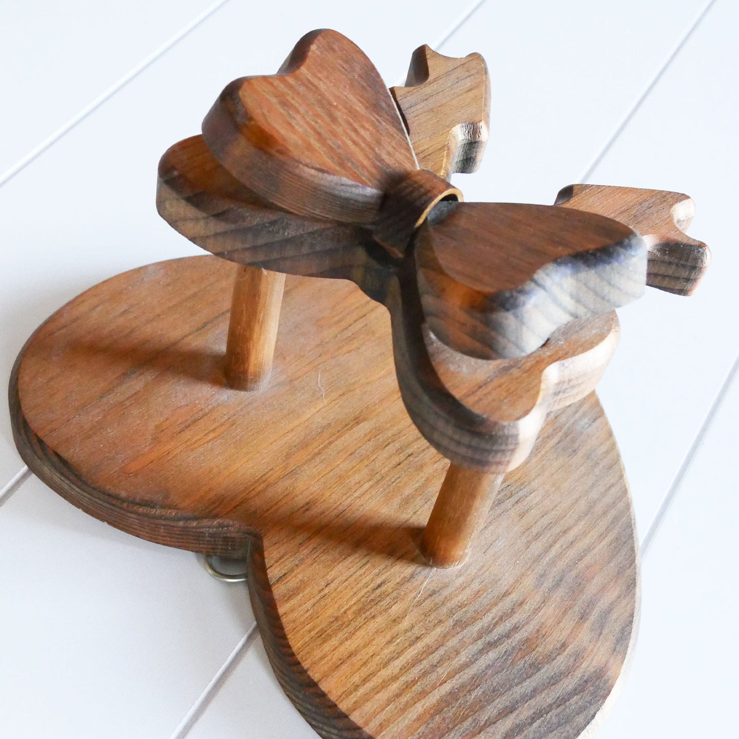 Vintage Wood Bow Quilt Holder, Vintage Wood Bow Decor, Vintage Wall Decor, Vintage Wood Bow Shelf, Vintage Home DEcor