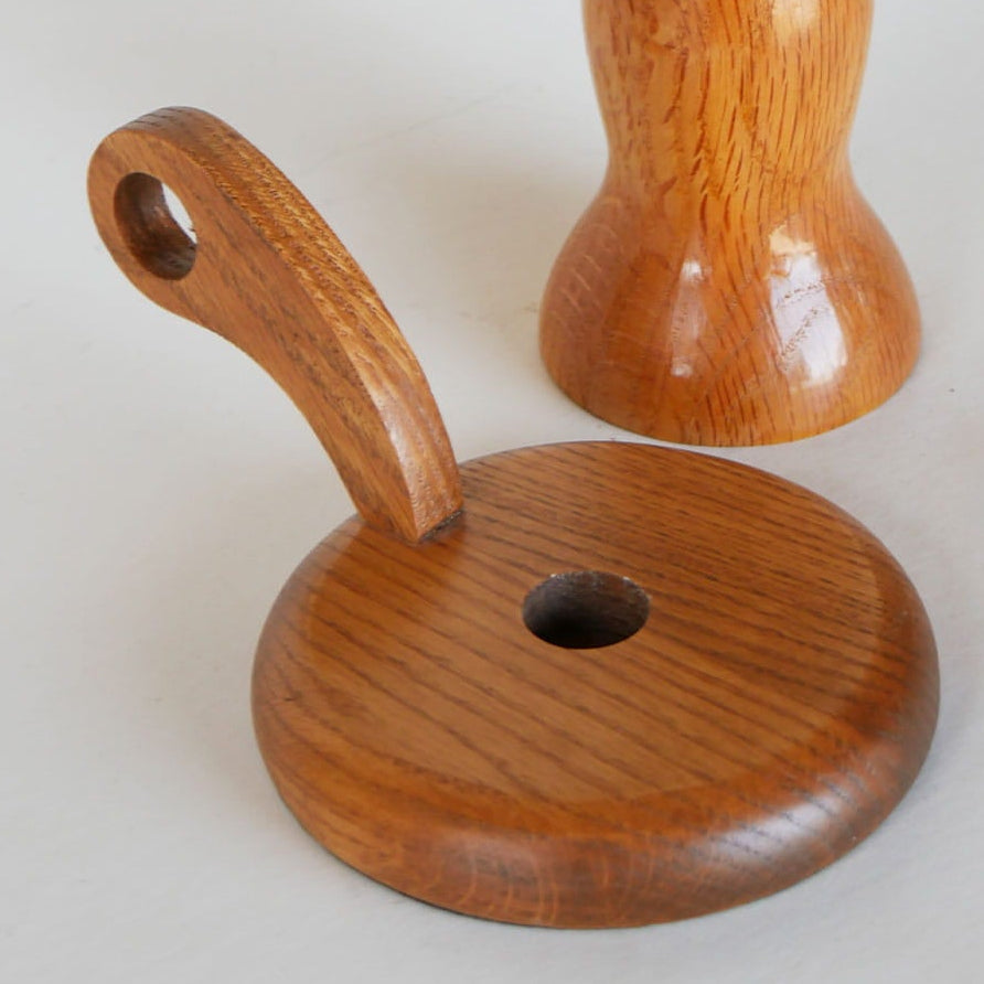 Vintage Wooden Candlestick Holders, Oak Wood Candleholder, Vintage Wood Candlestick Holder, Wood Chamber Candlestick Holder, Cottagecore Candleholder