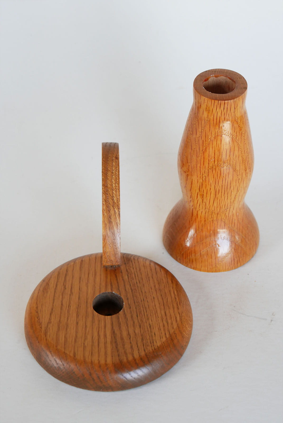 Vintage Wooden Candlestick Holders, Oak Wood Candleholder, Vintage Wood Candlestick Holder, Wood Chamber Candlestick Holder, Cottagecore Candleholder