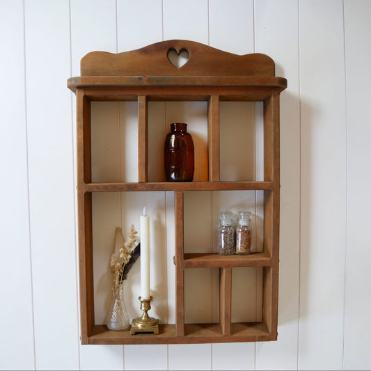 Vintage Wood Heart CUt Out Shelf, Vintage Wood Compartment Shelf, Vintage Heart Shaped Wood Wall Shelf, Vintage COttagecore Wall Shelf, Vintage Nursery Wall Decor, Vintage Girls Nursery Wall Decor, Vintage Home Decor