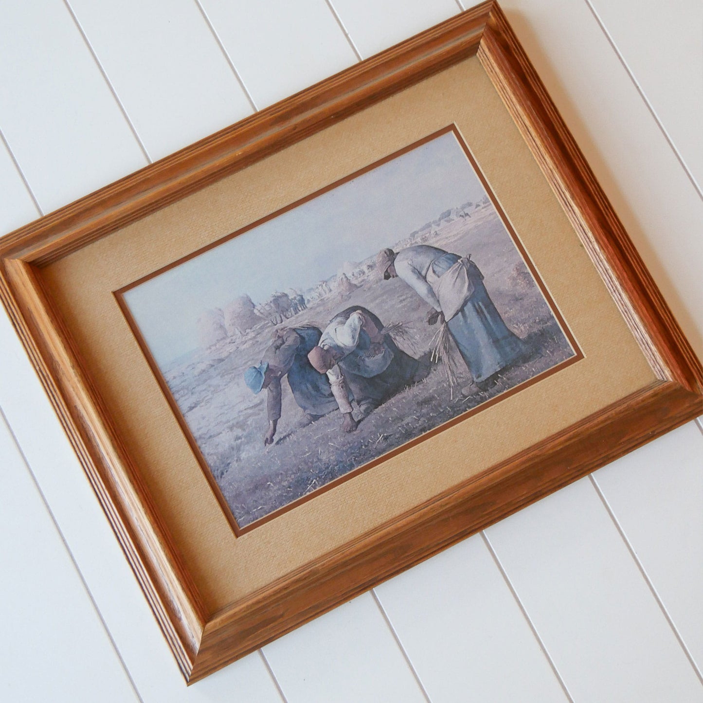 The Gleaners Print, Framed Field Print, Vintage Gleaners Picture, Vintage Farm Print