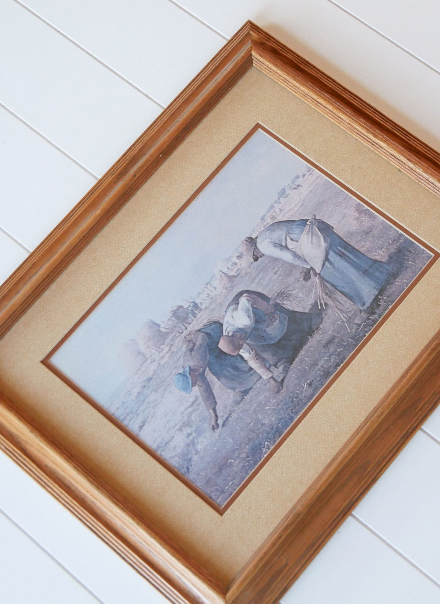 The Gleaners Print, Framed Field Print, Vintage Gleaners Picture, Vintage Farm Print