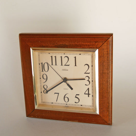 Vintage Wood Framed Wall Clock, Vintage Farmhouse Clock, Vintage Cottage Clock, Vintage Cottagecore Clock, Vintage Primitive Clock, Vintage Wood Wall CLock