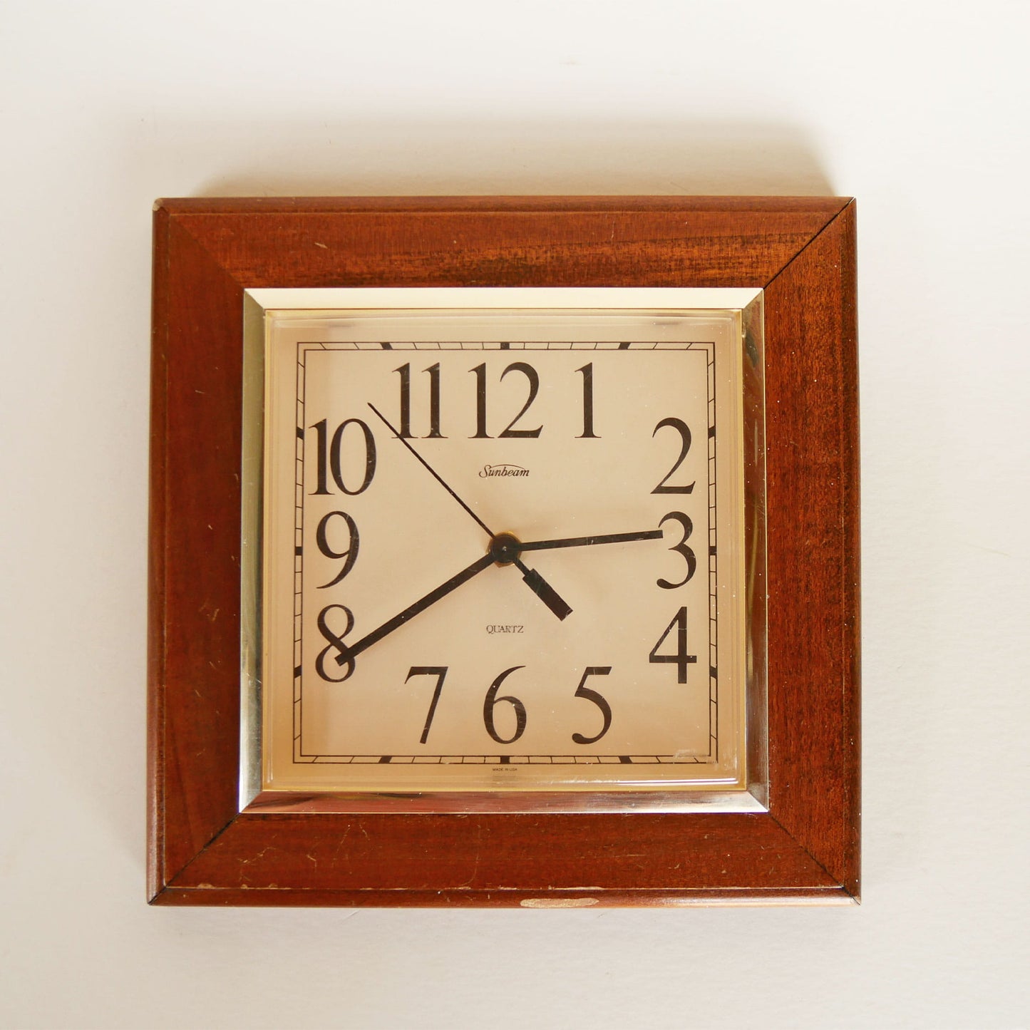 Vintage Wood Framed Wall Clock, Vintage Farmhouse Clock, Vintage Cottage Clock, Vintage Cottagecore Clock, Vintage Primitive Clock, Vintage Wood Wall CLock