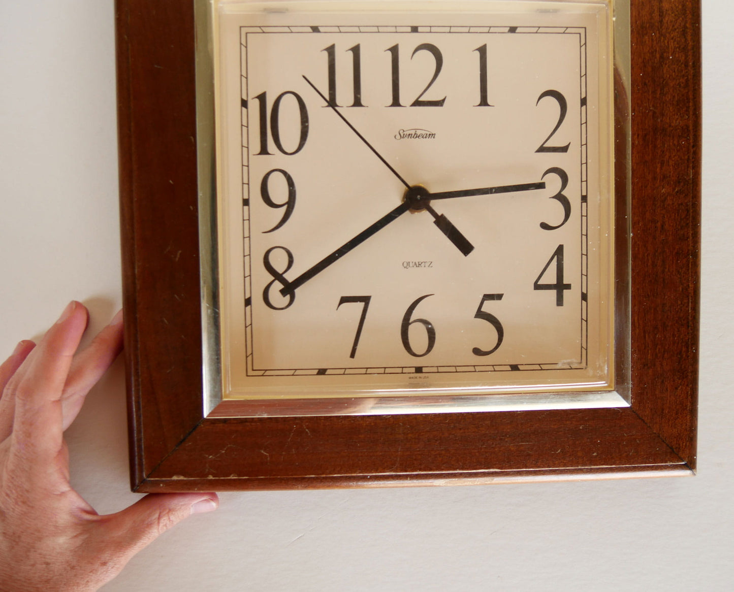 Vintage Wood Framed Wall Clock, Vintage Farmhouse Clock, Vintage Cottage Clock, Vintage Cottagecore Clock, Vintage Primitive Clock, Vintage Wood Wall CLock