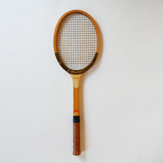 Vintage Sandwin Classic Wooden Tennis Racket, Wood Racket Wall Decor, Vintage Game Room Decor, Vintage Wood Racket Decor, Vintage Tennis Rackets
