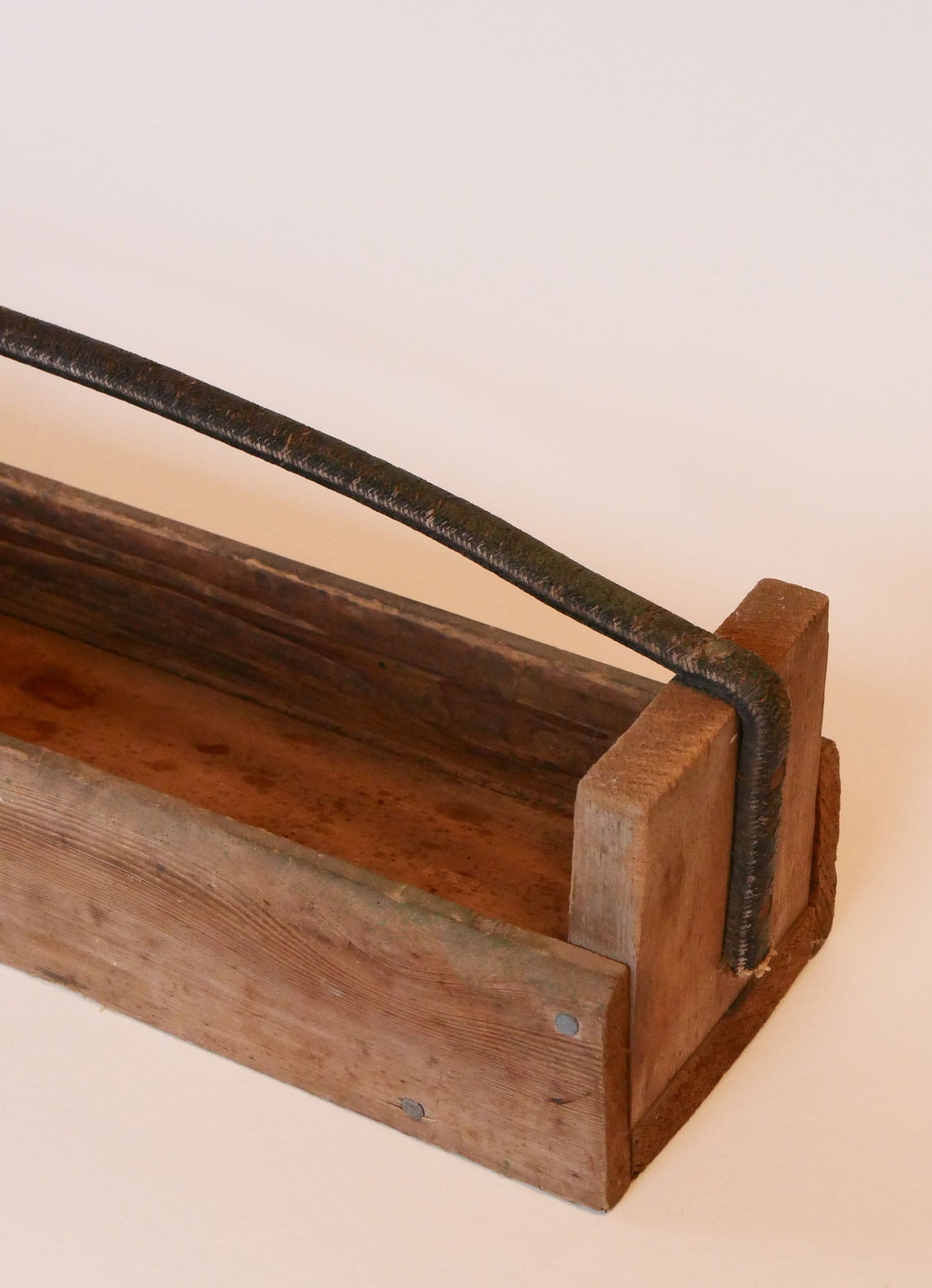 Vintage 23in Handmade Wooden Tool Box, Primitive Toolbox, Vintage Wood Toobl Box, Antique Tool Box, Vintage Wood Rustic Tool Box Leather Handle, VIntage Home Decor, Vintage Wood Table Centerpiece.