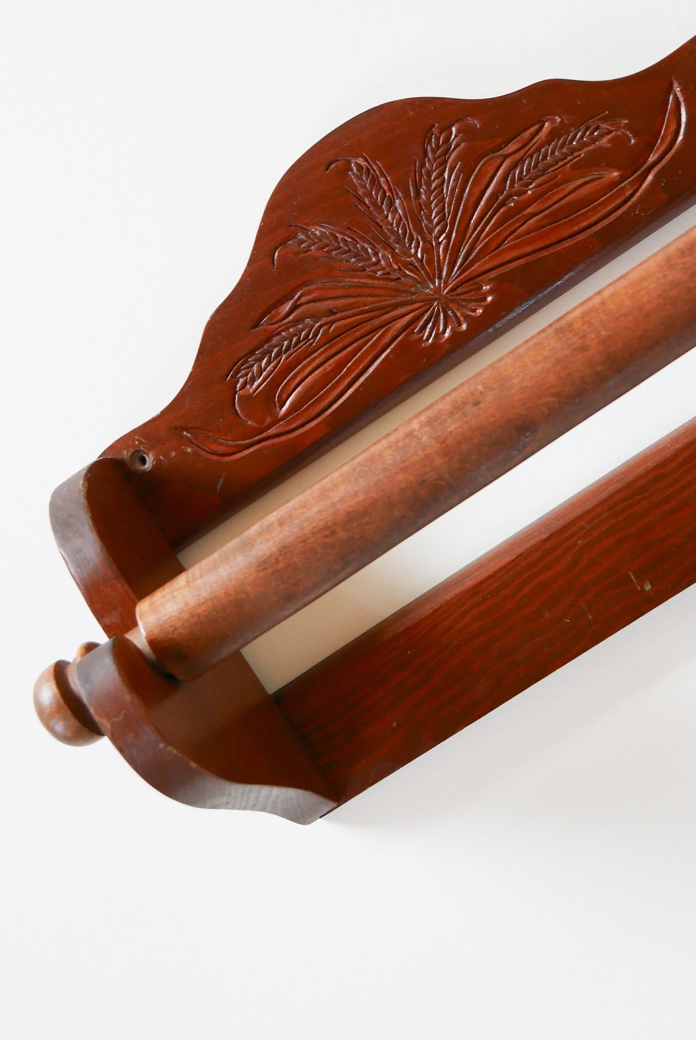 Vintage Wooden Paper Towel Holder, Wheat Design, Vintage Cottage Kitchen Decor, Vintage Wheat Design Wall Decor, Vintage Kitchen Decor, Vintage Home DEcor