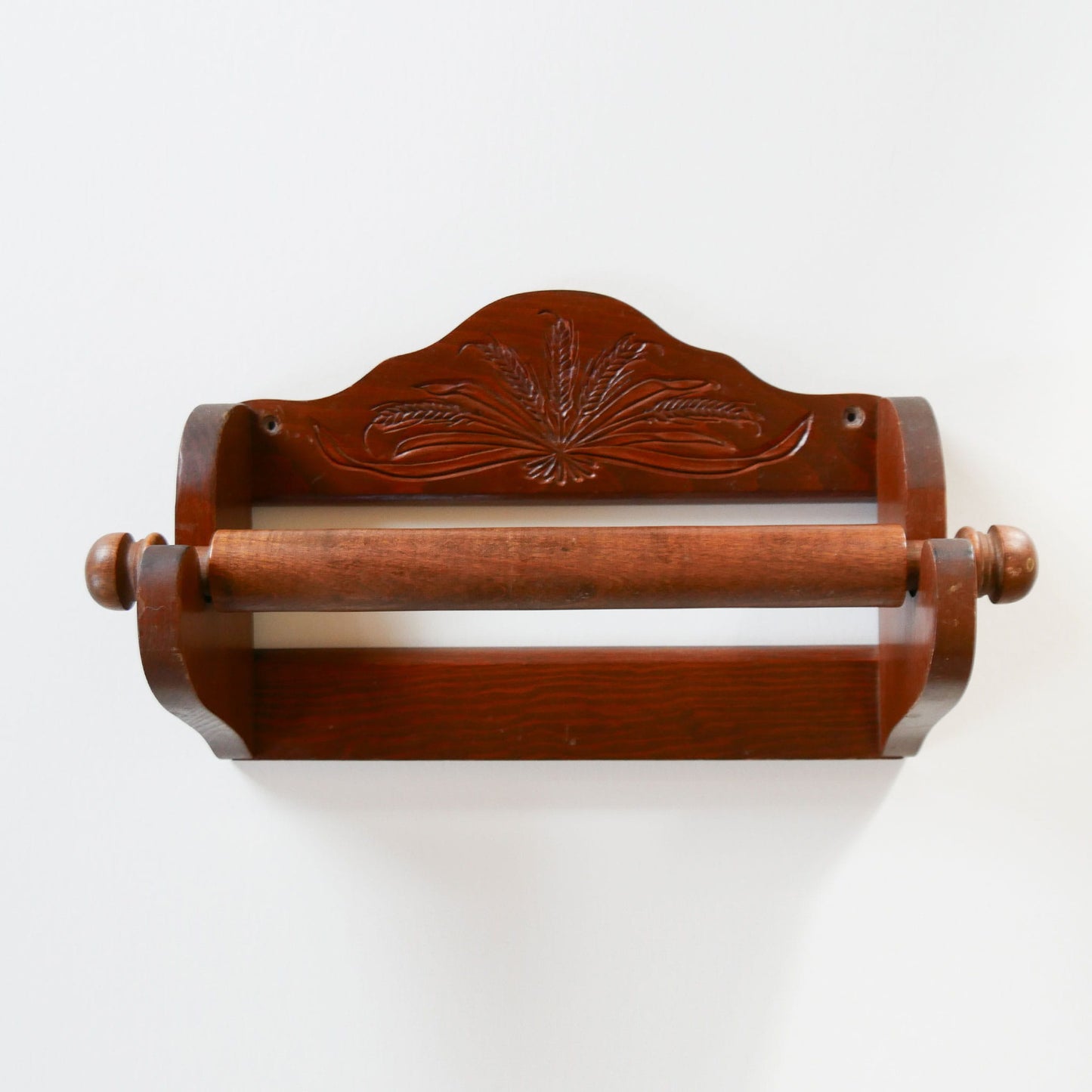 Vintage Wooden Paper Towel Holder, Wheat Design, Vintage Cottage Kitchen Decor, Vintage Wheat Design Wall Decor, Vintage Kitchen Decor, Vintage Home DEcor