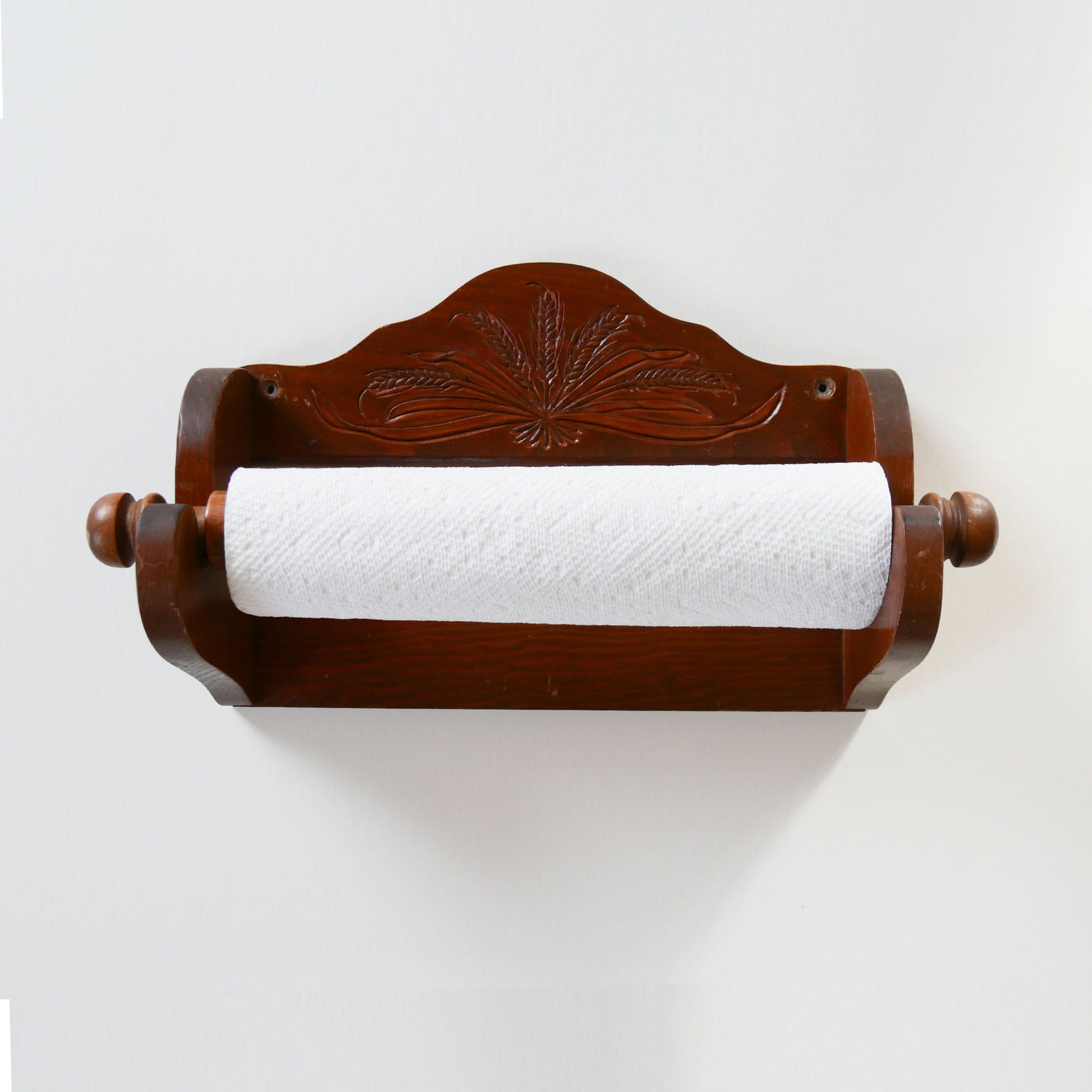 Vintage Wooden Paper Towel Holder, Wheat Design, Vintage Cottage Kitchen Decor, Vintage Wheat Design Wall Decor, Vintage Kitchen Decor, Vintage Home DEcor