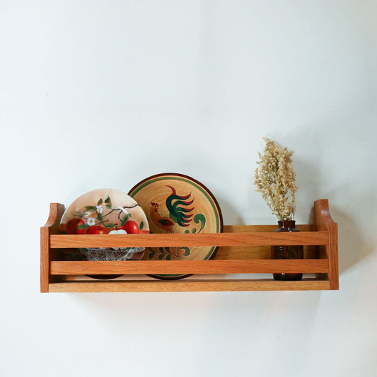 Vintage Wood Wall Shelf, Vintage Farmhouse Kitchen Plate Holder, Vintage Plate Shelf, Vintage Book Shelf, Vintage Wall Shelf, Cottagecore Wall Shelf
