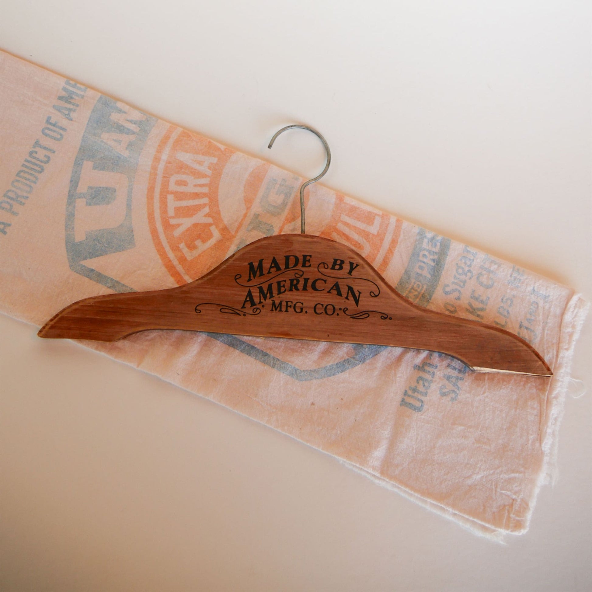 Vintage Made by American Wooden Hanger, Vintage Wood Hanger, Antique Wood Hanger, Vintage Farmhouse Decor, Vintage Primitive Wooden Hanger