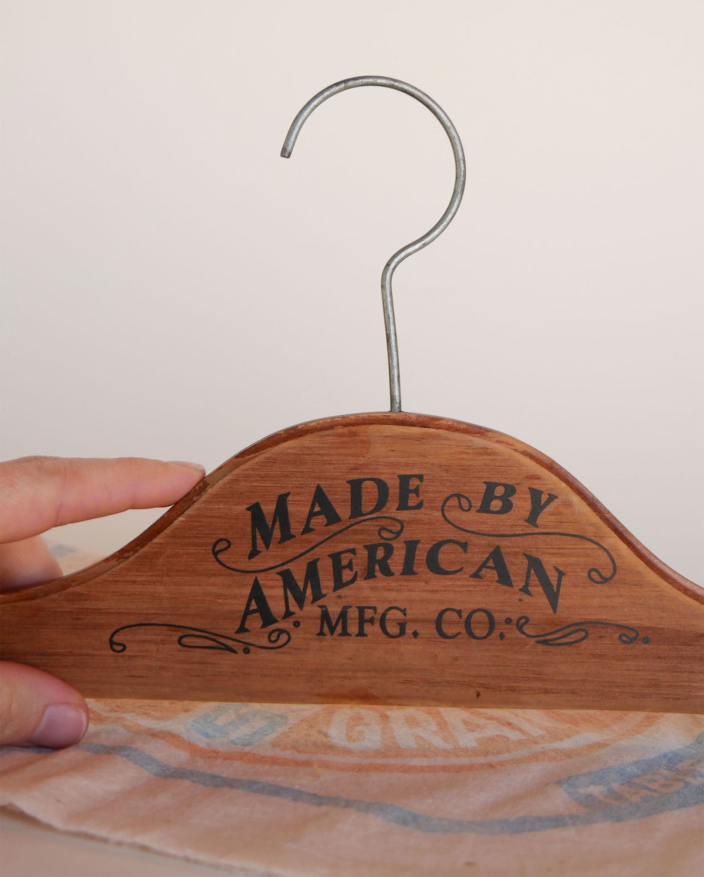Vintage Made by American Wooden Hanger, Vintage Wood Hanger, Antique Wood Hanger, Vintage Farmhouse Decor, Vintage Primitive Wooden Hanger