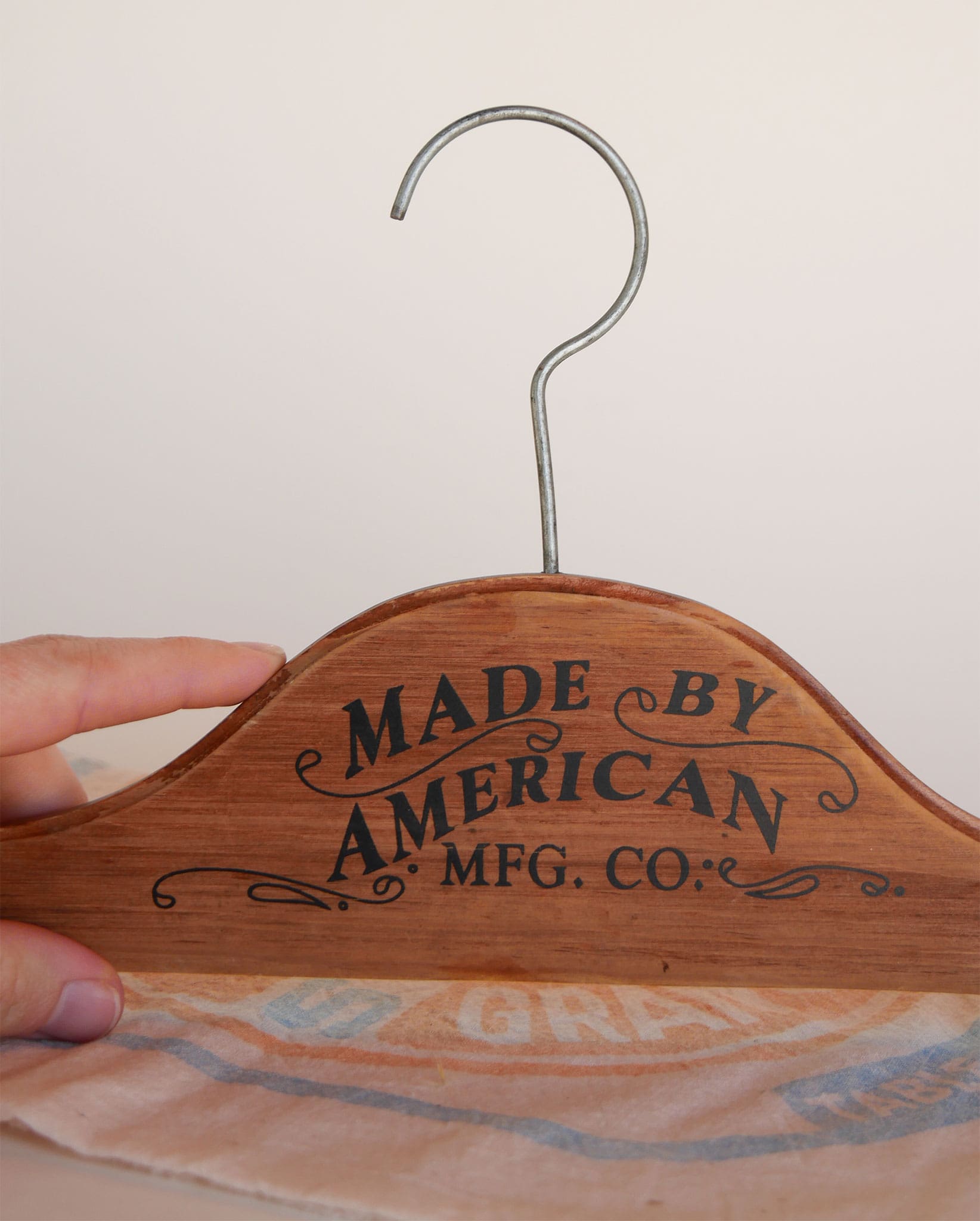 Vintage Made by American Wooden Hanger, Vintage Wood Hanger, Antique Wood Hanger, Vintage Farmhouse Decor, Vintage Primitive Wooden Hanger