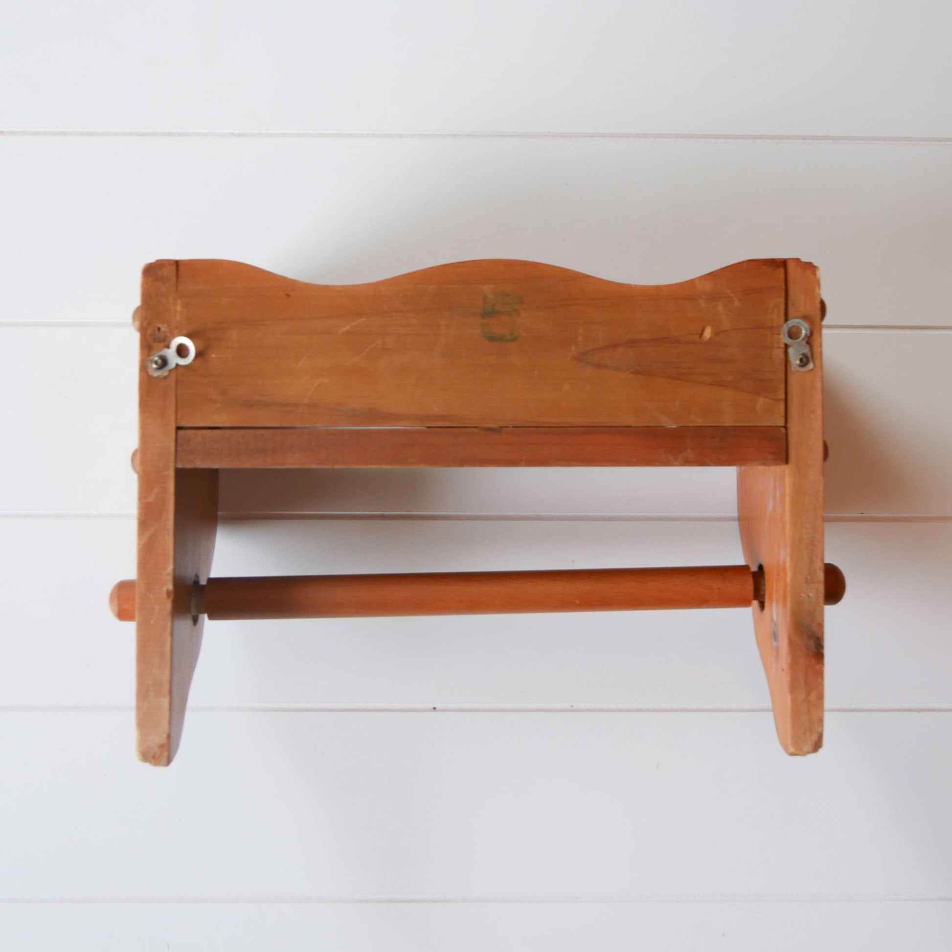 Vintage Wooden Paper Towel Holder with Shelf Farmhouse Towel Rack and Shelf Vintage Bathroom Shelf Vintage Kitchen Shelf