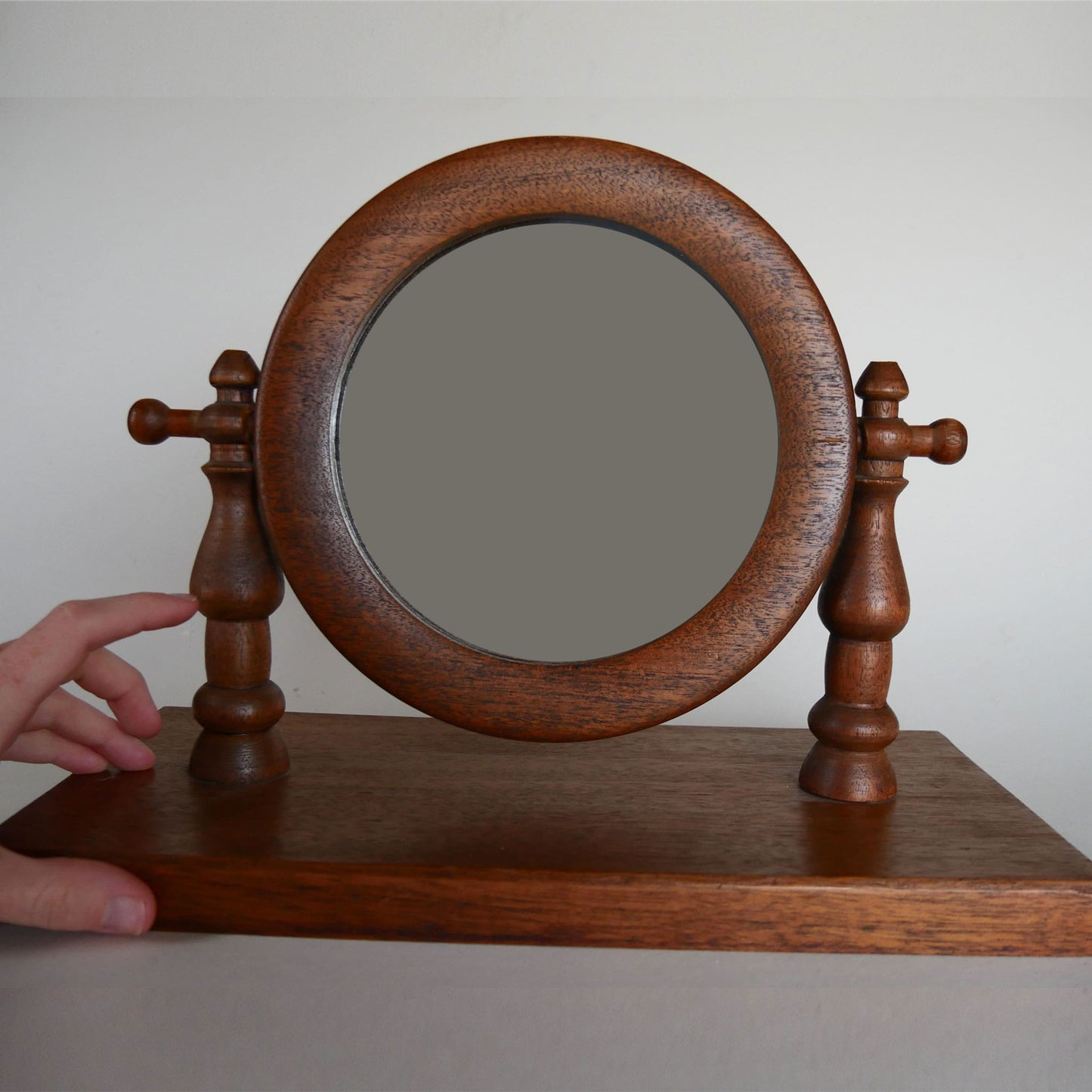 Vintage Wooden Shaving Mirror, Antique Wooden Shacing Mirror, Primitive Shaving Mirror, Primitive Vanity Mirror