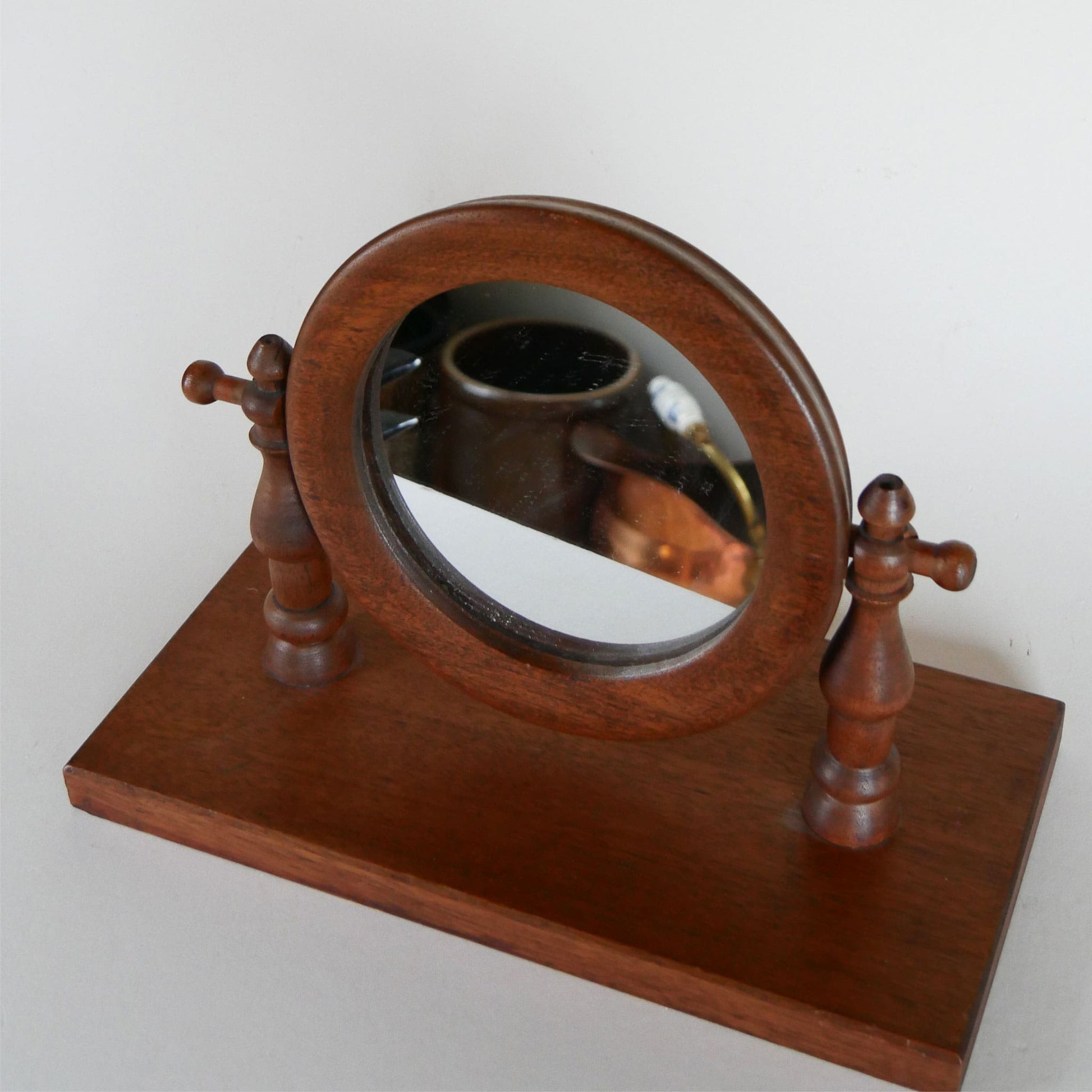 Vintage Wooden Shaving Mirror, Antique Wooden Shacing Mirror, Primitive Shaving Mirror, Primitive Vanity Mirror