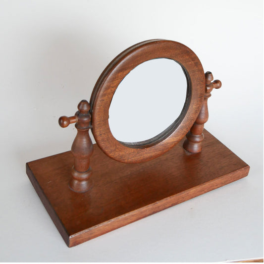 Vintage Wooden Shaving Mirror, Antique Wooden Shacing Mirror, Primitive Shaving Mirror, Primitive Vanity Mirror