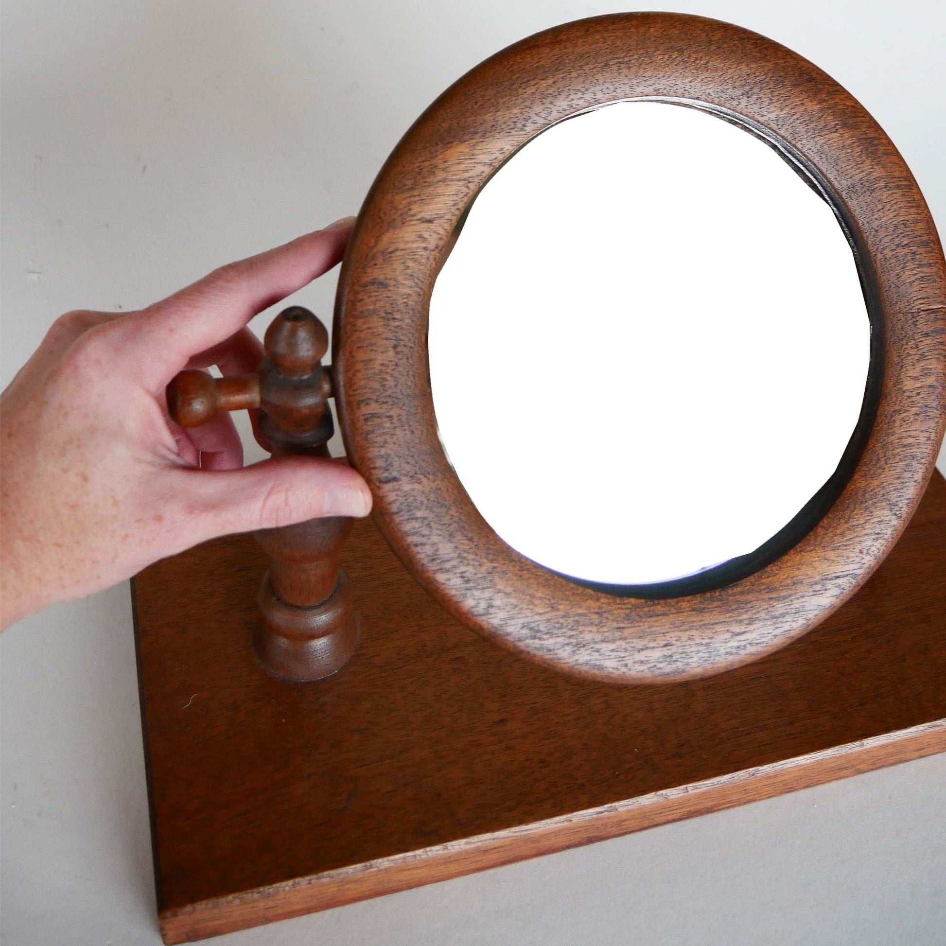 Vintage Wooden Shaving Mirror, Antique Wooden Shacing Mirror, Primitive Shaving Mirror, Primitive Vanity Mirror